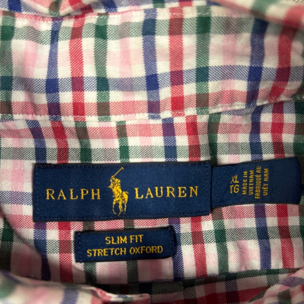 Ralph Lauren Plaid Slim Fit Button Down Sz XL preppy old money designer - Picture 4 of 9